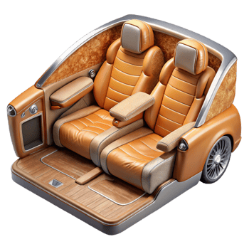 elegant minimalist Luxury Car Interior Leather Seats Cutout Element authentic png