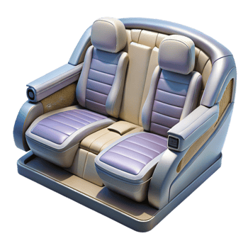 vibrant artistic Luxury Car Interior Rear Seats Isolated premium png