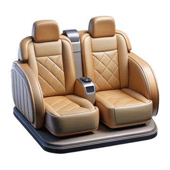 vibrant classic Luxury Car Interior Rear Seats Isolated png