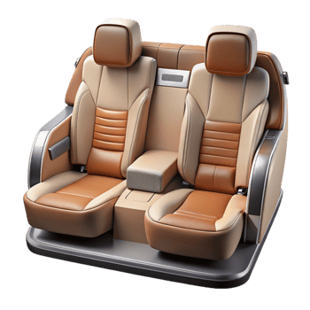 beautiful vintage Luxury Car Interior Rear Seats Isolated exclusive png