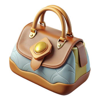 elegant artistic Luxury Handbag Top Handle Top View Cutout genuine png