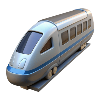 wonderful contemporary Maglev Train in Motion Cutout detailed png