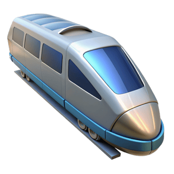 beautiful traditional Maglev Train in Motion Cutout premium png