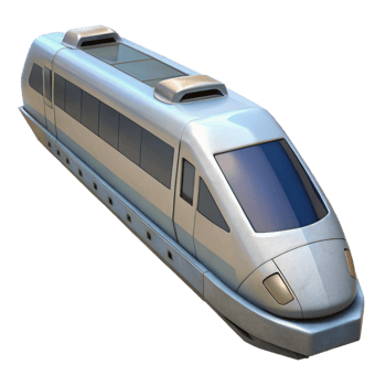wonderful artistic Maglev Train Side View Transparent Background high resolution png