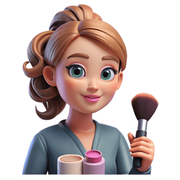 beautiful classic Makeup Artist Applying Cosmetics Backstage Transparent Background premium png