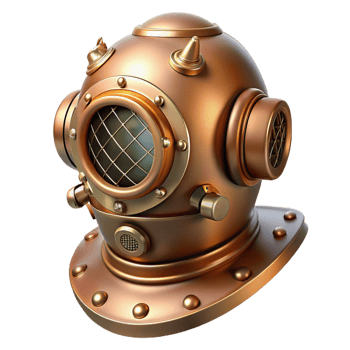 beautiful modern A Steampunk Diving Suit Helmet Brass An professional png