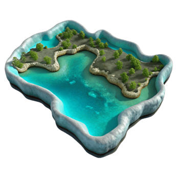 vibrant abstract Maldives Atolls Turquoise Water Aerial View Cutout authentic png
