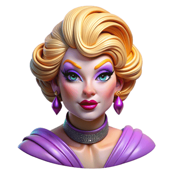 vibrant artistic Portrait of a Glamorous Drag Queen with Ex original png