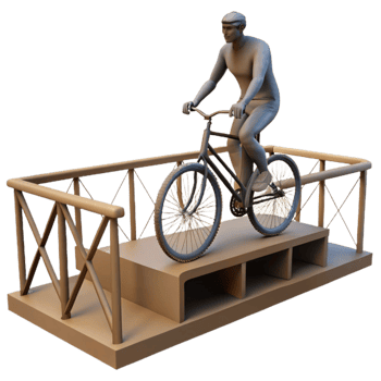 magnificent creative Man Cycling on Bridge Silhouette png