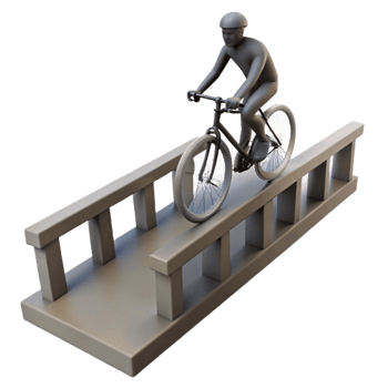 elegant rustic Man Cycling on Bridge Silhouette high resolution png
