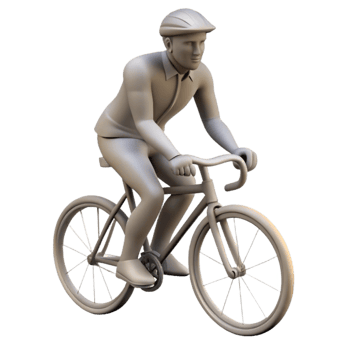 vibrant classic Man Cycling Uphill Silhouette Transparent Background authentic png
