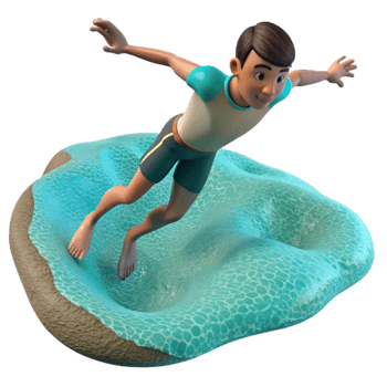 stunning vintage Man Diving Into Turquoise Water Cutout png