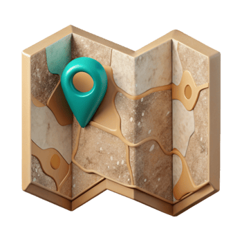 wonderful artistic Map Folded Top View Isolated detailed png