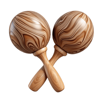 elegant traditional Maracas Handles Wood Grain Transparent Background Cutout original png