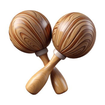 impressive minimalist Maracas Handles Wood Grain Transparent Background Cutout premium png