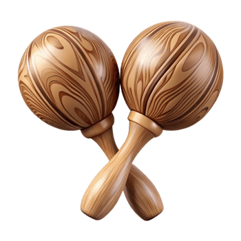 impressive traditional Maracas Handles Wood Grain Transparent Background Cutout detailed png