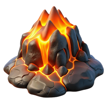 magnificent vintage A Flowing River of Lava Illuminated by Th original png