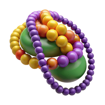 wonderful contemporary Mardi Gras Beads Colorful Strands Cutout Element high quality png