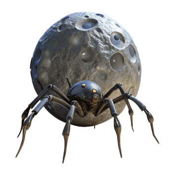 stunning classic A Giant Robotic Spider Crawling Across detailed png