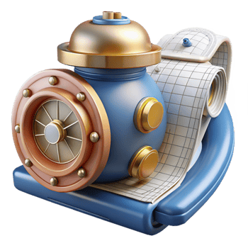 wonderful modern Marine Engineering Technical Drawing Transparent Background with Detailed Specifications professional png