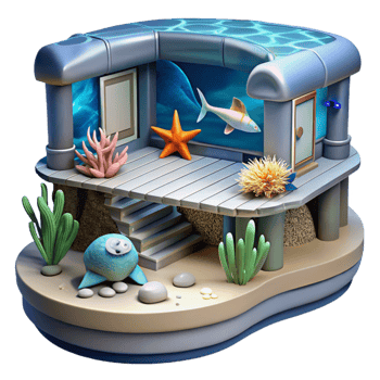 beautiful vintage Marine Life Observation Deck Underwater View Cutout professional png