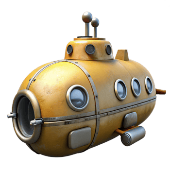 dramatic artistic Marine Rescue Submersible Side Profile high quality png