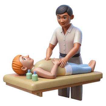 dramatic classic Massage Therapist Hands Working Side View png