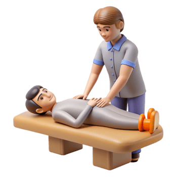 dramatic contemporary Massage Therapist Hands Working Side View authentic png