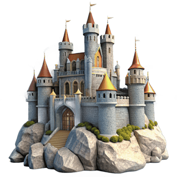 beautiful artistic A Medieval Castle on a Rocky Cliff Dramat png