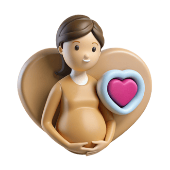 serene vintage Maternal Health Icon with Pregnant Woman Isolated Cutout png