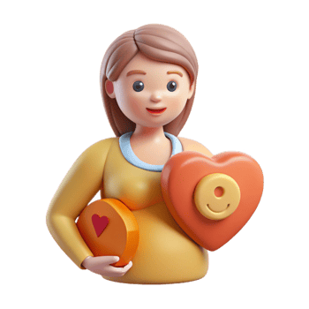 impressive classic Maternal Health Icon with Pregnant Woman Isolated Cutout detailed png