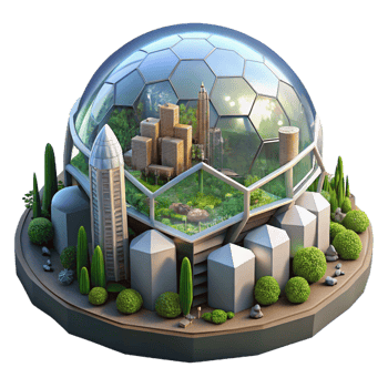 beautiful creative A Futuristic City Built Inside a Giant G premium png