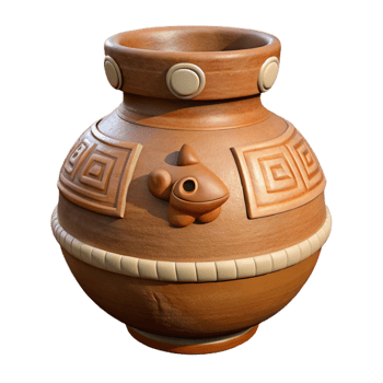 wonderful classic Mayan Pottery Vessel Animal Motif professional png