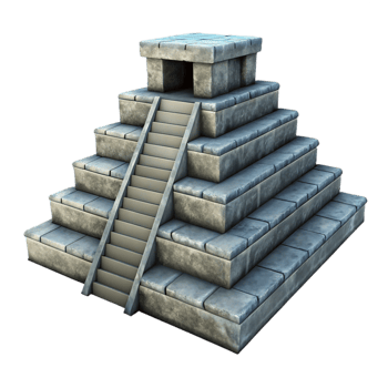 beautiful abstract Mayan Pyramid Steps Stone Texture Isolated premium png