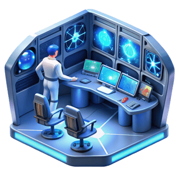 vibrant minimalist A Highly Detailed Spaceship Interior Hol detailed png