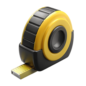 serene rustic Measuring Tape Yellow and Black Cutout on Transparent Background authentic png