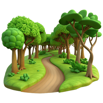 stunning abstract Winding Dirt Path Through Lush Green high quality png