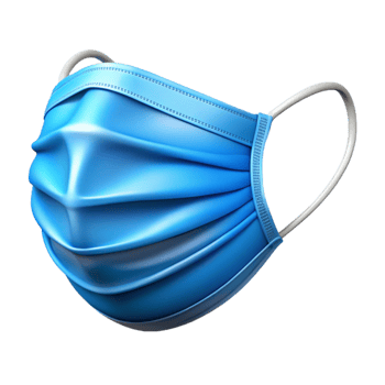 vibrant classic Medical Mask Blue Pleated Transparent Background authentic png