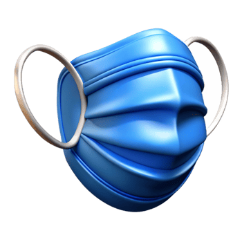 dramatic minimalist Medical Mask Blue Surgical Style Cutout authentic png