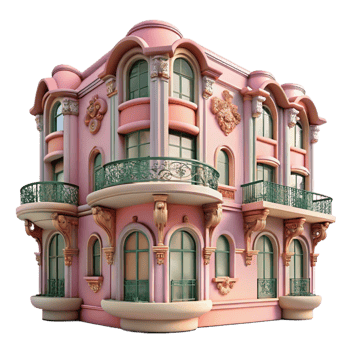 magnificent contemporary An Art Nouveau Apartment Building Soft Pa premium png