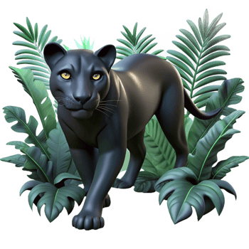 dramatic classic A Sleek Black Panther Stalking Through D professional png