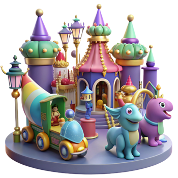 vibrant vintage A Whimsical Parade of Fantastical Creatu original png