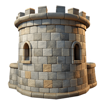 stunning modern Medieval Castle Stone Texture Side Angle Transparent Background authentic png