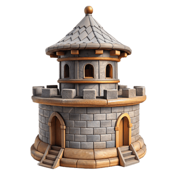 stunning abstract Medieval Castle Turret Side View Isolated Element png