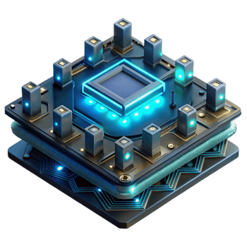 impressive contemporary Glowing Levitating Circuit Board authentic png