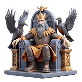 wonderful creative Odin the Allfather Seated on His Throne genuine png