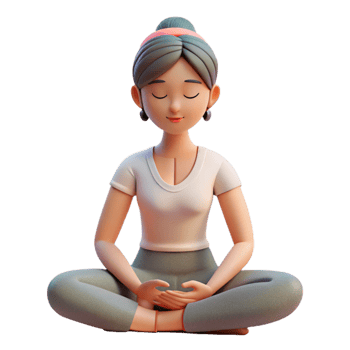 beautiful modern Meditating Woman Side View Cutout with Soft Lighting authentic png