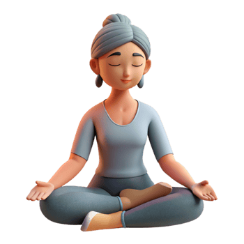 stunning modern Meditating Woman Side View Cutout with Soft Lighting detailed png