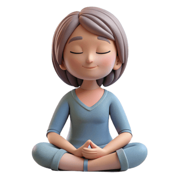 impressive contemporary Meditating Woman with Closed Eyes Element original png