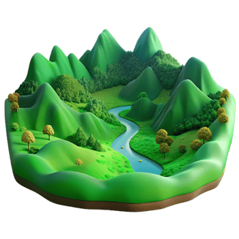 vibrant contemporary A Lush Green Valley Viewed from a High V genuine png
